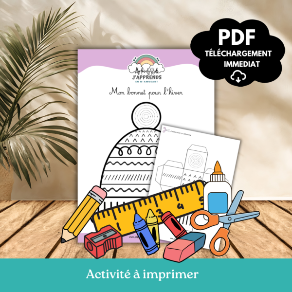 Coloriage bonnet d'hiver