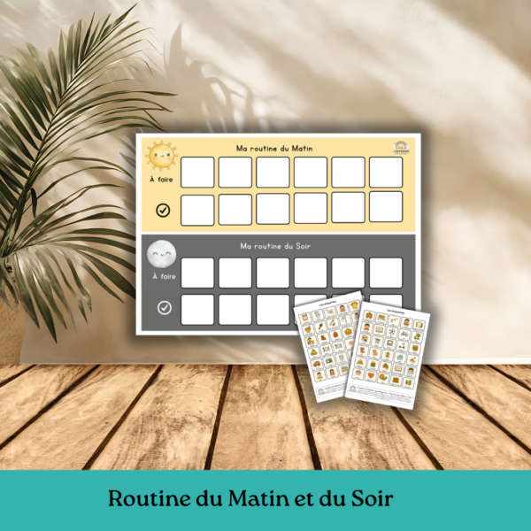 Routine du Matin et du Soir pour Enfants – 60 Étiquettes