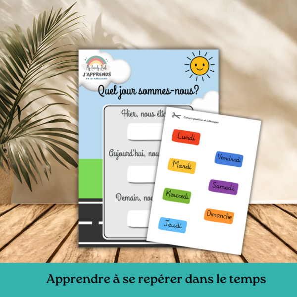 Support ludique pour apprendre à se repérer dans le temps