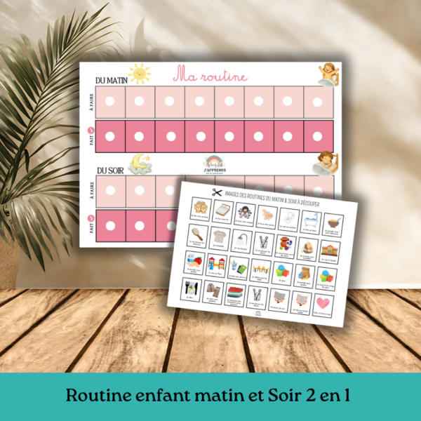 Support routine enfant matin et Soir 2 en 1