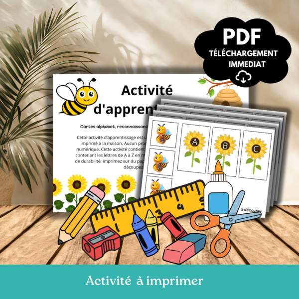 Cartes de l’alphabet abeilles