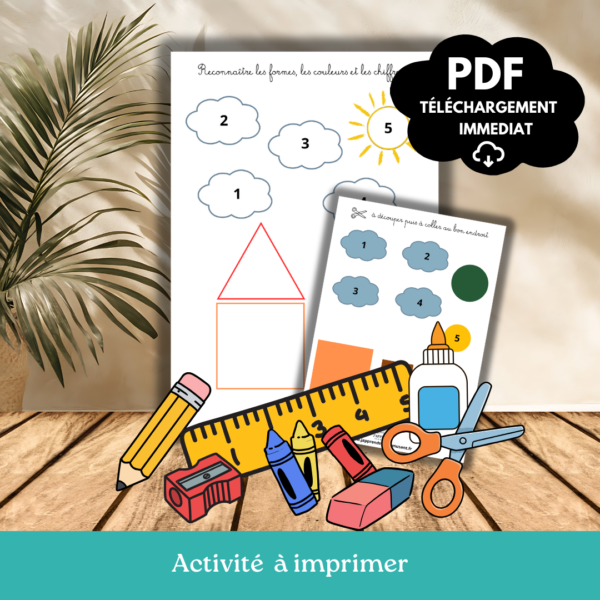 Collage : formes, couleurs et chiffres