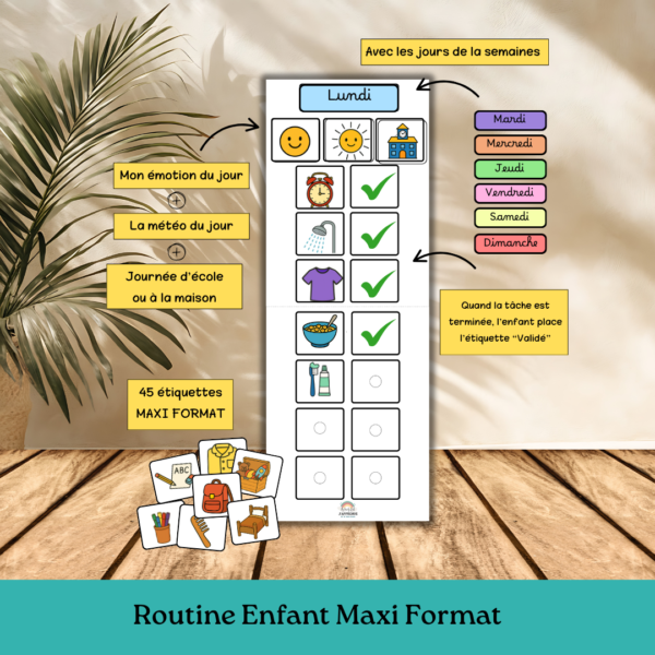 Routine Enfant Maxi Format – 45 Grandes Étiquettes